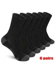 1/5 Pairs Of Men's Outdoor Sports Socks, Breathable, Odor-Resistant, Comfortable, Suitable For Summer Outdoor Sports, Long Socks, Black, Mid-Calf Socks - Multicolor - View 6