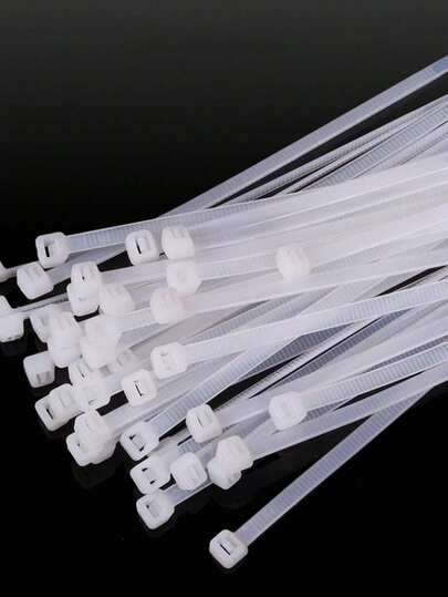 100根白色尼龙自锁塑料扎带，电缆扎带，多用途密封带，高强度，不易断裂，用于整理家用电线，适用于室内外使用。