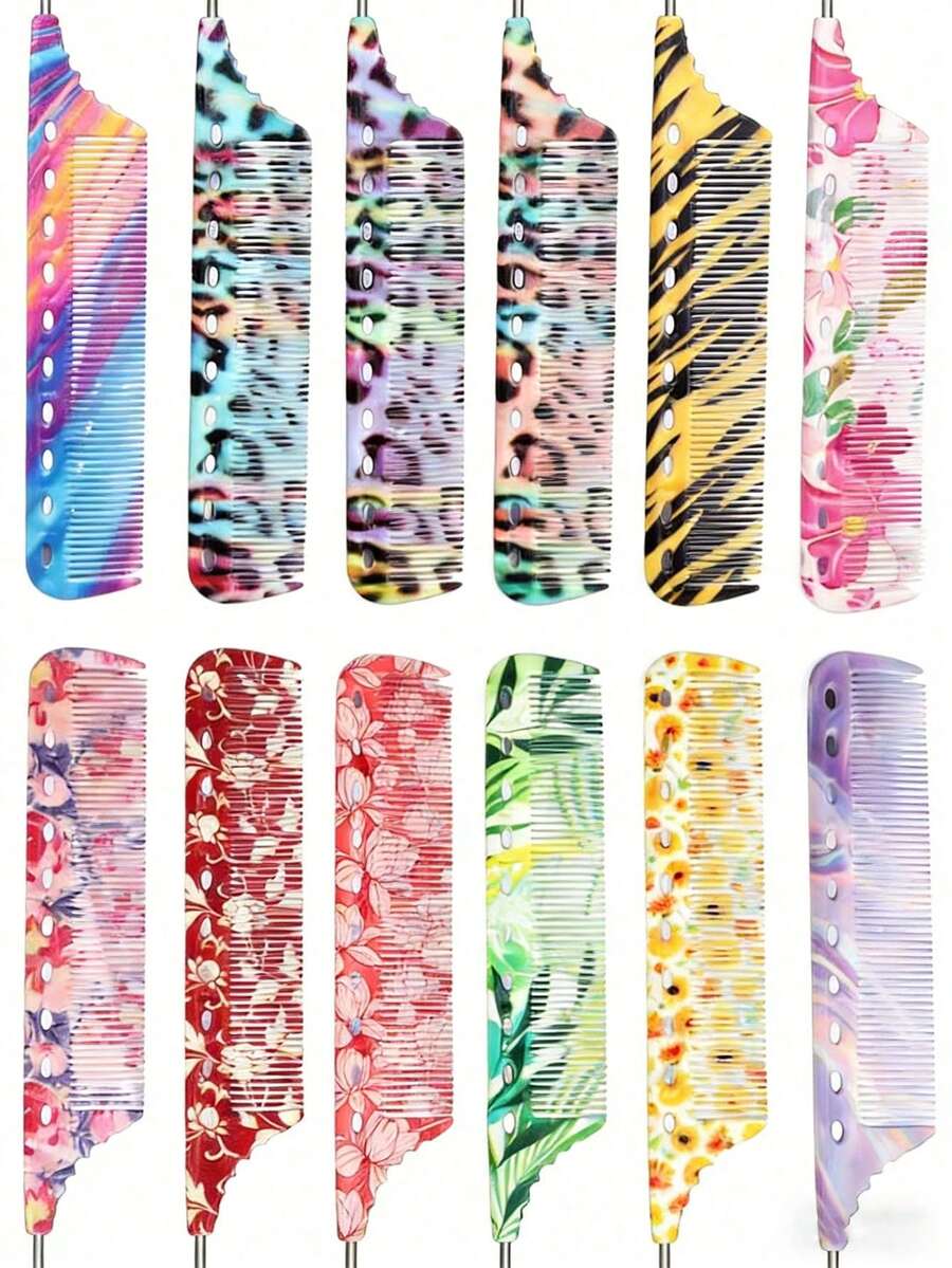 Peine de acero con púas, resistente al calor y antiestático para peluquería - Multicolor - Ver 1