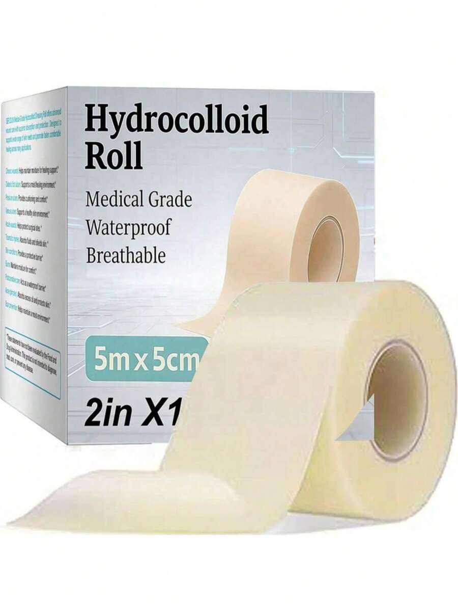 Hydrocolloid Roll - Cut-To-Size, Extra Large Hydrocolloid Patch Bandages With Self-Adhesive, Ultra Absorbent, Waterproof, Home Essential - 一件 - 查看 1