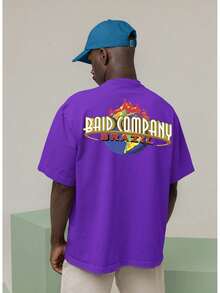 Camiseta Unissex 100% Algodão Baid Company Streetwear Lançamento Envio Hoje Plus Size - Roxo - Visão 1