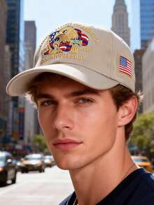 USA 250th Anniversary Embroidered Eagle Baseball Cap, Patriotic American Flag Adjustable Hat - A - View 4