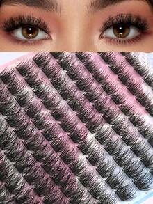 156 Pcs 13 Rows D Curl Lash Clusters 10-16mm, Mixed Style 3D Volume Individual False Eyelashes, Soft Thick DIY At Home Lash Extensions, Reusable Cluster Lashes For Daily Makeup, Date, Party, Travel & Gift - D - 查看 2