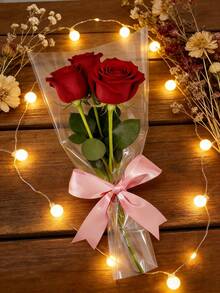 50个/包 透明花束包装袋，鲜花包装袋，适用于婚礼、生日、情人节、母亲节 - 多色 - 查看 4