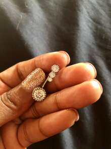 4pcs 14G Belly Button Rings Surgical Stainless Steel Round, Heart, Butterfly Cubic Zirconia Elegant Navel Barbell Stud Body Piercingm 10mm - Multicolor - View 3