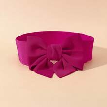 1件装女士蝴蝶结弹力腰带，休闲连衣裙配饰 - 黑色 - 查看 3