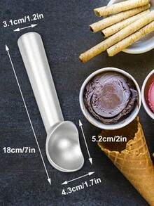 Stylish Gold & Silver Ice Cream Scoop Set - Premium Stainless Steel Ice Cream Scooper - Perfect Kitchen Gadget Gift For Ice Cream Lovers, Chefs, And Bakers - Multicolor - View 5