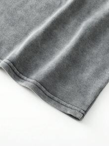 Áo thun nam Hemo phong cách đường phố, chất liệu cotton mềm mại, hơi co giãn, màu xám bạc, cổ tròn, tay ngắn, thích hợp mặc hàng ngày hoặc đi học. - Xám - Xem 5