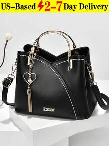 New Stylish Simple Plaid Patchwork Handbag Tote Shoulder Crossbody Bag For Women,Fall Winter Crossbody Bag Small Vintage Plaid Pattern Purse With Top Handle & Adjustable Strap, Mini Phone Bag For Essentials, Black And Brown Tartan Handbag,[US Local Warehouse] Secret Santa Gifts For Women,Travel Essentials,School Supplies,The Best Gift Choice, Birthday Gift, Valentine's Day - 彩色 - 查看 1