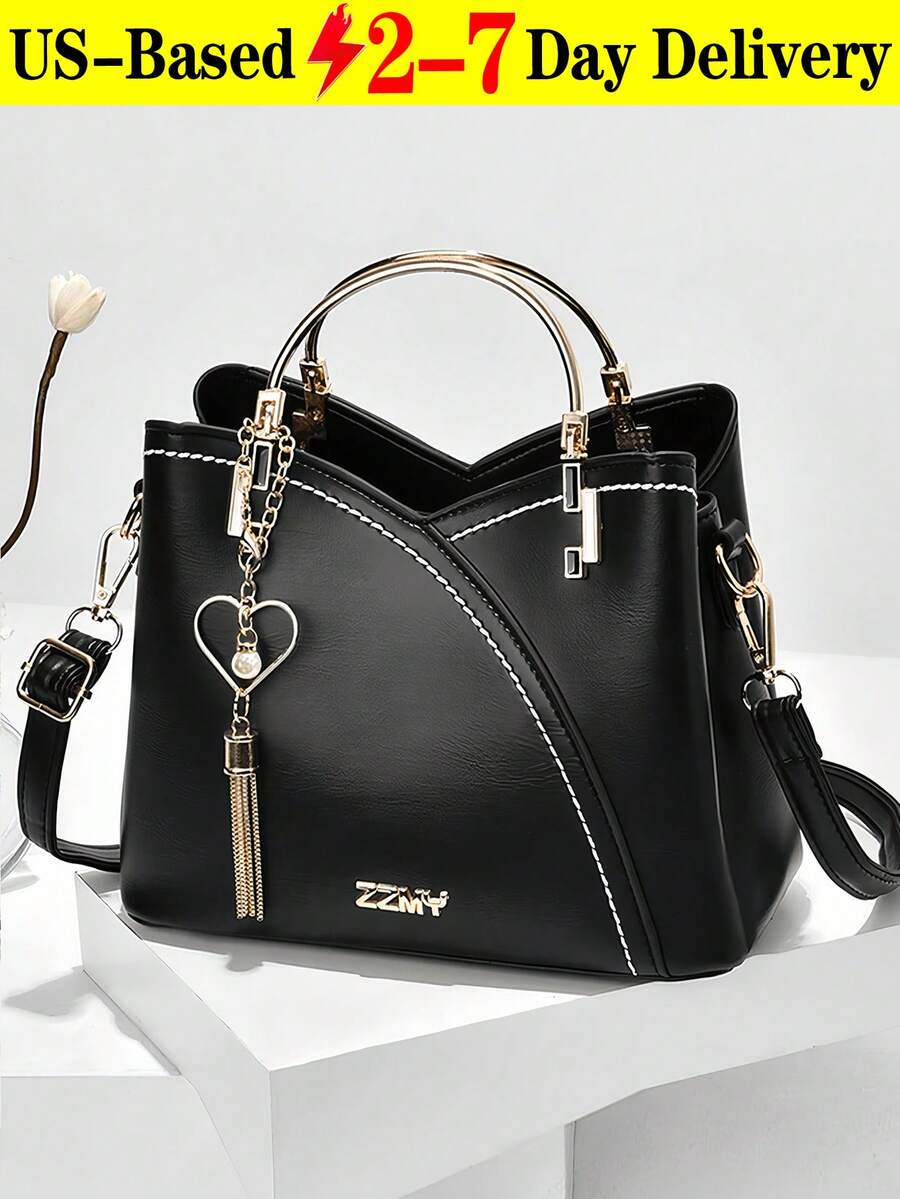 New Stylish Simple Plaid Patchwork Handbag Tote Shoulder Crossbody Bag For Women,Fall Winter Crossbody Bag Small Vintage Plaid Pattern Purse With Top Handle & Adjustable Strap, Mini Phone Bag For Essentials, Black And Brown Tartan Handbag,[US Local Warehouse] Secret Santa Gifts For Women,Travel Essentials,School Supplies,The Best Gift Choice, Birthday Gift, Valentine's Day - 彩色 - 查看 1