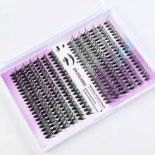 240pcs Eyelash Cluster Set, DIY Eyelash Extension Kit, Eyelash Cluster Length 10-16mm, Includes Eyelash Cluster Adhesive, Sealant, Remover And Eyelash Extension Tools, Convenient For Home Use - White - View 2