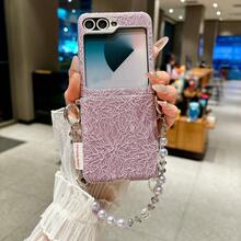 1pc Foldable Lace Side Buckle Phone Case With Lanyard & Wrist Strap, Portable Protective Cover Compatible With Samsung Galaxy Z Flip7, Z FE, Z Flip6, RAZR 50/50 Ultra, RAZR 60/60 Ultra - Multicolor - View 36