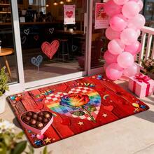 1/2/3pcs Valentine Door Mat |   Rainbow Rose Heart Design Love Theme Decorative Rug For Living Room, Bedroom, Entryway, Kitchen |   Polyester, Machine Washable, Festive Home Decoration - 彩色 - 查看 7