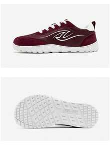 HOBIBEAR New Women's Fashion Sneakers, Soft Sole, Comfortable Wide Toe, Breathable Lace-Up Tennis/Fitness Shoes - Burgundy - View 2