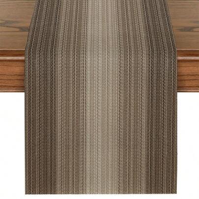 1件亚麻质感桌旗，现代客厅/餐厅桌垫，可水洗，适用于厨房、餐桌、派对、婚礼装饰，复古风格，也适用于玄关、家庭聚会、咖啡桌、客厅等场所。