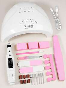LIMEGIRL Manicure Set, Includes UV LED Nail Lamp And Electric Nail Drill, With Nail File And Buffer Block, Suitable For Salon And Home DIY Nails, Best Gift For Women - Multicolor - View 1