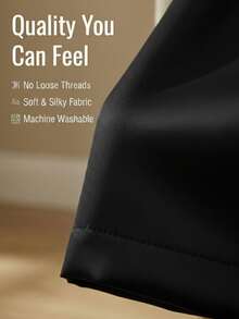 1片/2片装遮光隔热窗帘，带涂层衬里，适用于卧室、客厅、厨房、家居装饰 - 黑色 - 查看 10