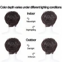 Men's Adult Kinky Curly Wig, High Temperature Fiber, 150% Density, With Buckle Net Cap, For Party And Daily Wear, Wig Cap - Multicolor - View 9