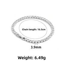 1 chiếc vòng tay Cubic Zirconia lấp lánh sang trọng, bạc S925, thiết kế thanh lịch, phụ kiện thời trang dành cho nữ, phù hợp cho đeo hàng ngày và dự tiệc. - Bạc - Xem 9