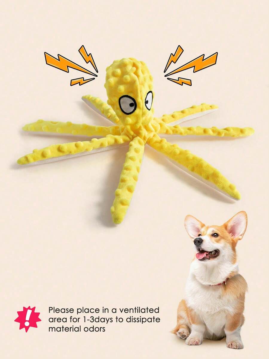 Hollypet Plush Octopus Doll With Sound, Soft & Vocal, Suitable For Medium-Large Dogs, Highly Interactive To Relieve Boredom, Durable & Chew-Resistant, For Indoor Or Outdoor Play, Pets Love It