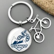 Medvang 1pc Zinc Alloy Mountain Bike/Road Bike Keychain For Cycling Enthusiasts - Antique Silver - View 6