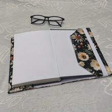 1pc Handmade Ink Chrysanthemum Elegant Fabric Book Cover, Flat Printed Planner/Notebook Sleeve, Gift For Book Lovers And Couples - Single Piece - View 5