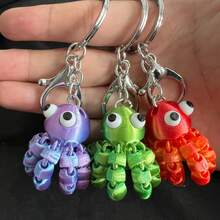 3/6pcs Random 3D Printed Cute Octopus Keychains, Movable Joint Octopus Model Ornaments - Outdoor Display - Gift Exchange - Valentine's Day, Christmas, Halloween, Easter Gifts - A - View 5