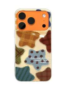 Y2K 可爱星星软胶手机壳，兼容 17 Pro Max、17 Pro、17 Air、17、15、16 Pro Max、14 Pro、13、12、11，亮面软壳，礼盒包装 - 格紋星星 - 查看 1