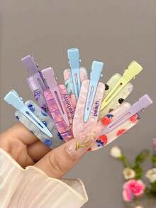 Bộ 12/6/1 kẹp tóc nữ hình trái cây hoạt hình dễ thương không để lại dấu vết, kẹp tóc mái đa năng, kẹp tóc hình mỏ vịt, bộ phụ kiện kẹp tóc nữ, kẹp tóc nữ, phụ kiện trang trí tóc hàng ngày, phụ kiện tóc ngày lễ cho nữ, mùa hè, du lịch. - Nhiều màu - Xem 4