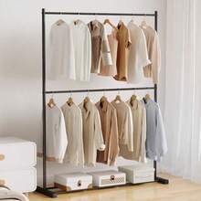 LIVINGANDHOME Double-Tier Black Iron Heavy Duty Clothes Rail Rack, 2 Hanging Rods Sturdy Garment Rack, 2-Rod Minimalist Garment  Clothing Hanger, Multifunctional Organiser For Bedroom & Shop Display - Black 100cm(W) X 40cm(D) X 180cm(H) - View 2
