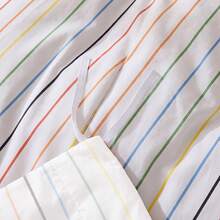 Rainbow Striped Duvet Cover Set Queen Size, 100% Cotton Bedding Set With Zipper Closure & 8 Corner Ties, Luxury Linen Like Bedding, Soft Breathable Comforter Cover For All Seasons - 彩色 - 查看 8