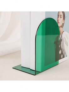 1个彩色亚克力书架，加厚防滑透明L型桌面杂志/书籍支架，可调节设计节省空间，适用于家庭、办公室、学校、开学季 - 彩色 - 查看 4