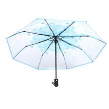 Automatic Umbrella Multipurpose 8 Ribs Fashion Transparent Flower Pattern Folding Travel Umbrella For Daily Stage Performance Blue,Outdoor,Garden,Travel Essentials,Portable Essentials,Beach Essentials,Graduation Season,Commencement,Graduation Ceremony,Graduation Gift,Graduation Present,Graduation Gift,Graduation Present,Congrats Grad,Congratulations Graduate,Valedictorian,Finish School,Graduation Party,Outdoor Essentials,Travel Portable,Hiking Essentials,Camping Essentials,Portable Tools,Summer Essentails,Summer Portable,Umbrella / Compact Umbrella / Travel Umbrella / Windproof Umbrella / Folding Umbrella / Rain Umbrella / Automatic Umbrella / Uv Umbrella / Sun Umbrella / Paraguas / Guarda-Chuva - 多色 - 查看 8