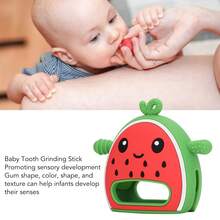 Juguete para la dentición del bebé Guante mordedor de sandía con forma de fruta, juguete sensorial relajante para el desarrollo sensorial. - Verde - Ver 4