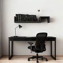 Bộ 2 kệ treo tường bằng gỗ đa năng, giá treo tường chắc chắn, chịu lực tốt, thích hợp để đựng sách, khung ảnh, đồ trang trí và cây cảnh, tiết kiệm không gian cho phòng khách, phòng ngủ, hành lang và văn phòng, hoàn hảo cho trang trí nhà cửa, phong cách La Mã và trang trí phòng ngủ. - màu đen - Xem 4
