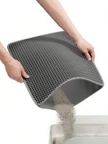 1 Piece Double Layer Anti-Slip Pet Litter Box Mat, Waterproof Pad To Prevent Litter Shifting - Multicolor - View 3