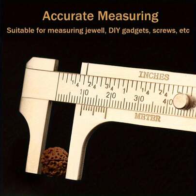 Ultra Precision Measuring Vernier Caliper, 100mm Dual Scale Measuring Tool, Durable Brass Material, Metric/Imperial MM Inch, Durable Metal For Jewelry Making And Precision Measurement, No Need For Power Supply, Jewelry Making Tools And Accessories