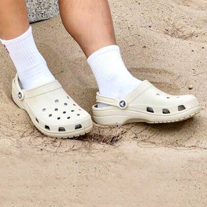 Crocs Dép bít mũi khoét rỗng dành cho nữ, dép thể thao đi biển, dép xăng đan mùa hè
