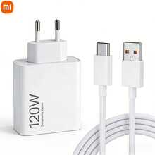 Xiaomi Original 120W Super Fast Charging Combo Global Version Type-A Power Adapter To Type-C Charging Port (Complies With European Standard Plug) With 1 Meter Data Cable, White - White - View 6