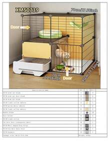 Modular Multi-Tier Cat Playpen With Pull-Out Drawer, Indoor Metal Cat Cage With Litter Box - Multicolor - View 15