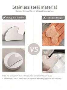 1pc Stainless Steel Heart-Shaped Gua Sha Board, For Facial Massage, Portable Muscle Relaxation Massage Board, For Body, Eyes And Neck Massage, Beauty, Spa, Self-Care, Skincare, Beautician Supplies, Facial Massage Tool - 彩色 - 查看 7