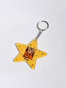 1pc Customizable Star Keychain, Customize Photo And Text Kids Bag Keychain, School Bag Keychain, Name Bag Tag, Personalised Bag Tag, Kids Key Ring, Name Tag, Personalized Gifts - Multicolor - View 12