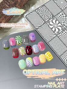 XEIJAYI 1pc Premium Steel Nail Stamping Templates - Delicate Lines & Reusable Design For Nail Art Lovers - Silver - View 5