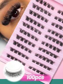8-16mm Mixed Length Cluster False Eyelashes Set - DIY Individual Lash Extension, Soft Lightweight Wispy Natural To Dramatic Effect, Reusable Beginner-Friendly Kit Includes Tweezers And Lash Brush - View 6
