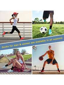 1/5 Pairs Of Men's Outdoor Sports Socks, Breathable, Odor-Resistant, Comfortable, Suitable For Summer Outdoor Sports, Long Socks, Black, Mid-Calf Socks - Multicolor - View 4