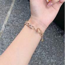 Dây đeo đồng hồ nữ phong cách nghỉ hè, đính đá lấp lánh, bằng kim loại rỗng, phù hợp với Mi Band 8 Pro/9 Pro, Mi Band 3/4/5/6/7, 8/8 NFC/9/9 NFC/10/10 NFC, Watch4/Watch5 - Vàng - Xem 8