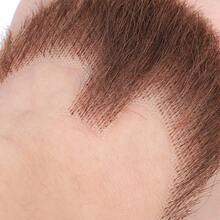 逼真全手工绑扎山羊胡假胡，蕾丝隐形假胡子，适用于万圣节装扮、男士化妆、娱乐/戏剧/派对/电影道具（黑色） - 棕色 - 查看 3