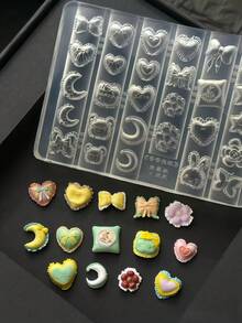 New Heart, Star, Bow Tie Nail Art Silicone Mold Cushion Series - Clear - View 1