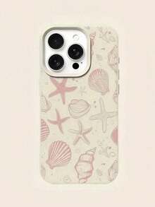 1pc White Starfish & Pattern Full Coverage TPU Shockproof Phone, Compatible With 16, 15, 14, 13, 12, 11 Pro, Series - Màu hỗn hợp - Xem 5