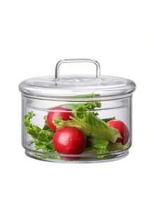 1 chiếc bát thủy tinh borosilicate cao cấp có nắp, hộp đựng thực phẩm trong suốt dùng để đựng trái cây, món tráng miệng, kẹo, salad. - Trong sáng - Xem 7